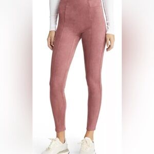 Spanx Women's  faux Suede leggings in Rich rose